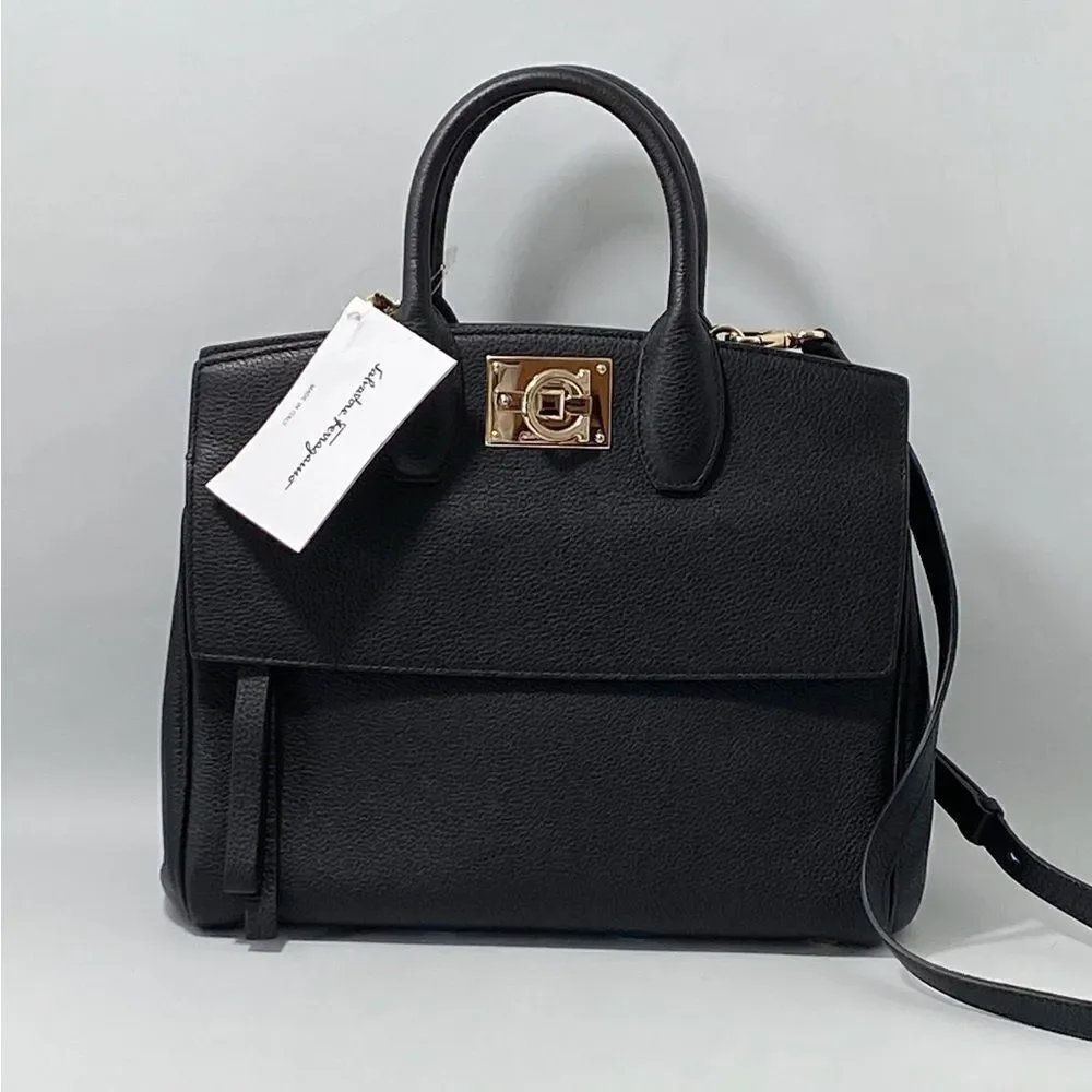 Salvatore Ferragamo Studio Bag Small Leather Satchel